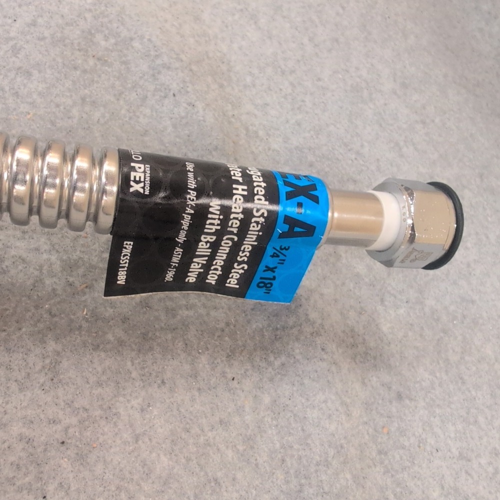 Apollo PEX-A Corrugated Stainless Steel Water Heater Connector Ball Valve 2 Pack - Picture 4 of 5